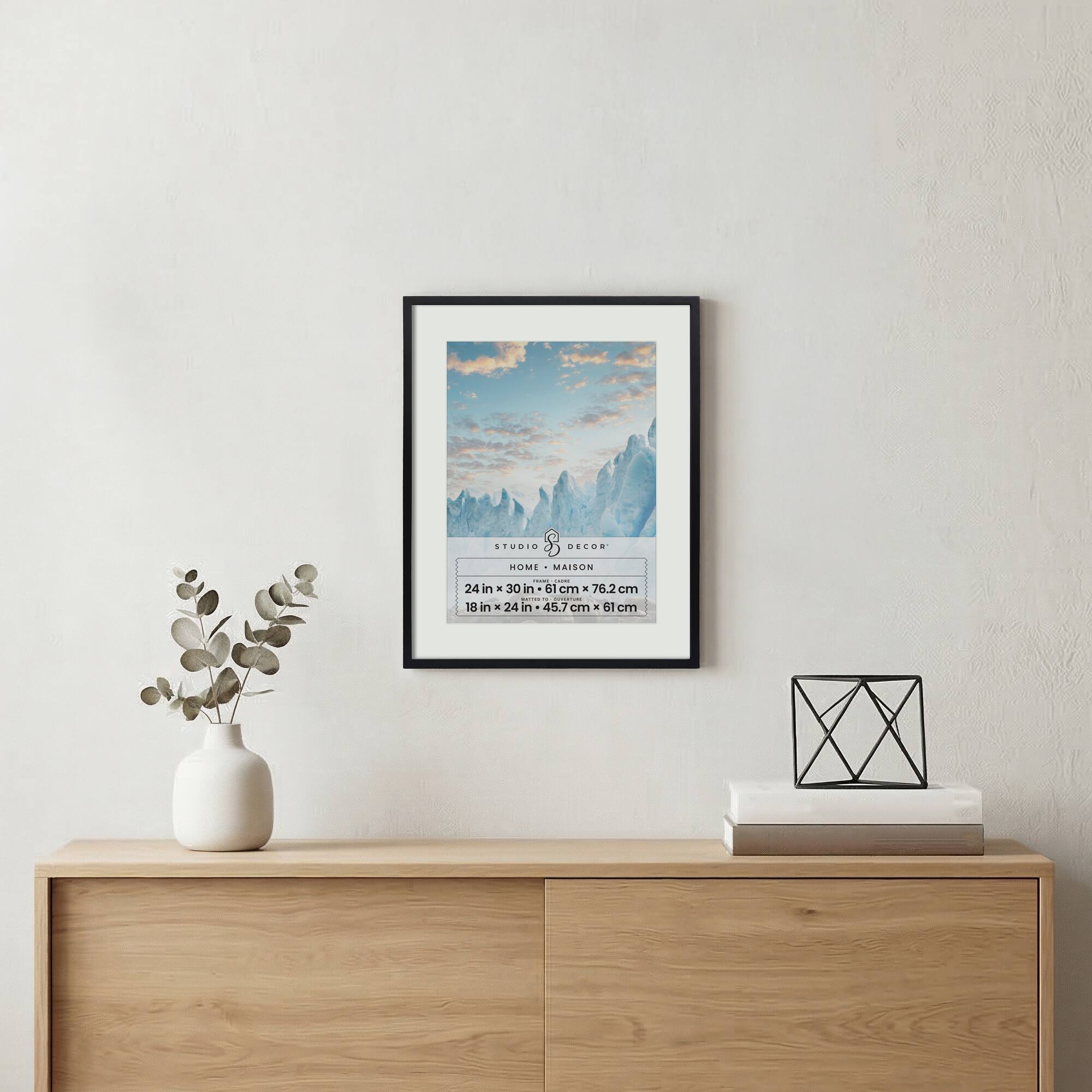 18" x 24" Black Wood Frame with Mat, Home by Studio Décor®